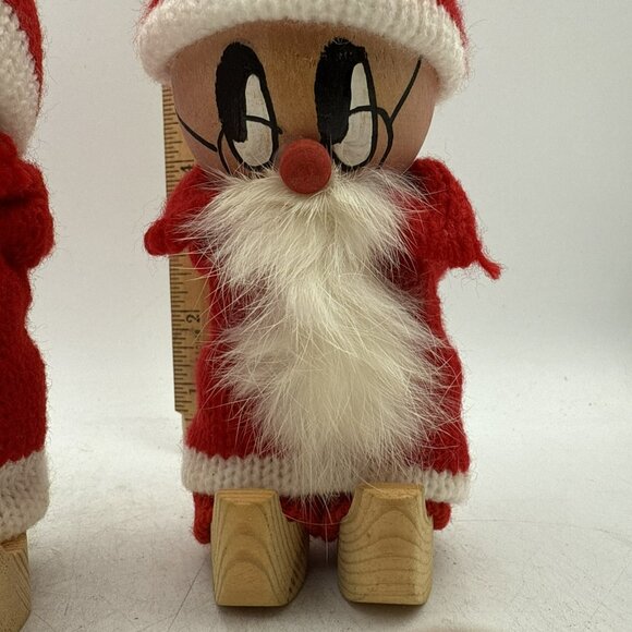Swedish Tomte Santa Christmas Elf Red With Glasses Scandinavian Set Of 2 - Picture 5 of 8